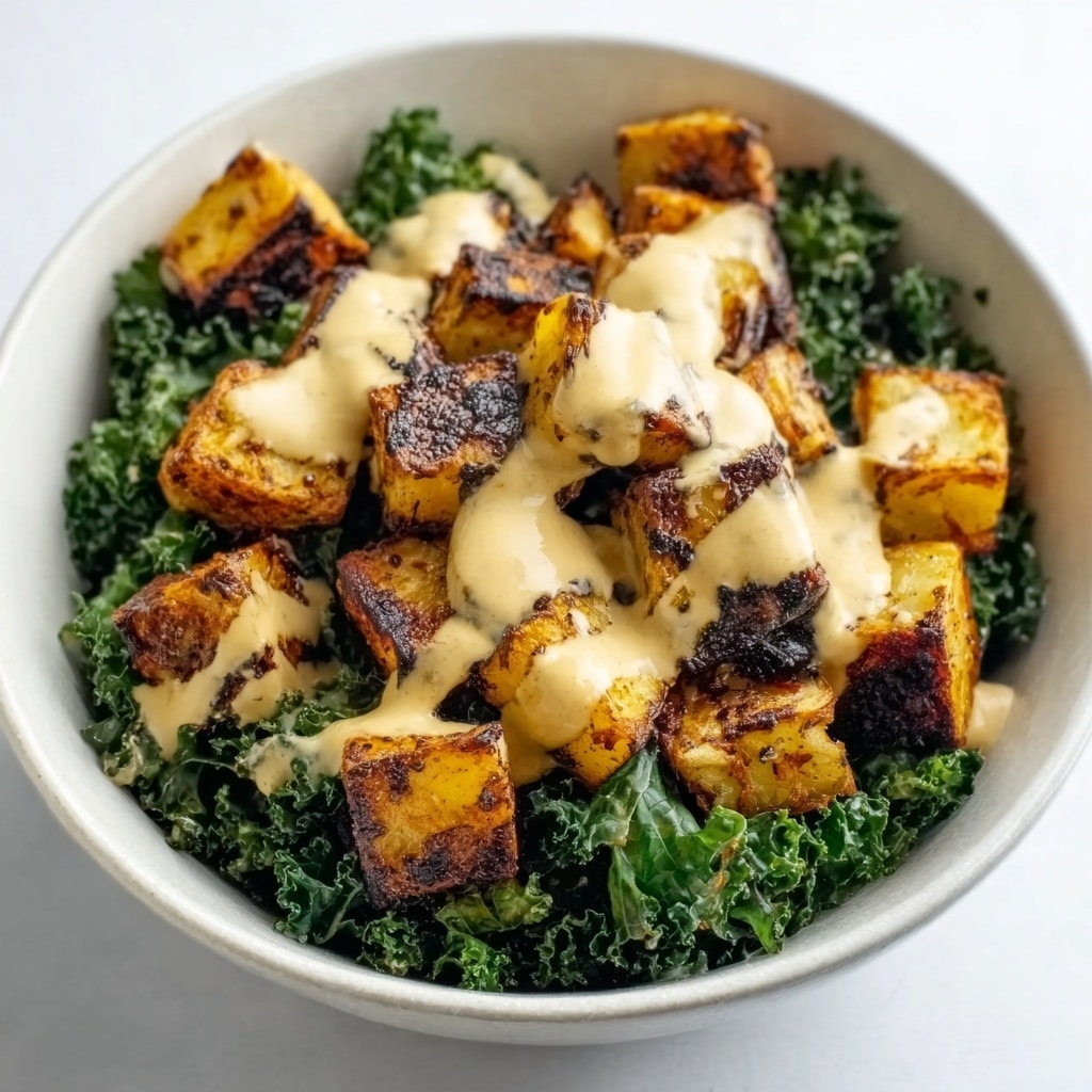 Spicy Potato Kale Bowls with Mustard Tahini Dressing Recipe - Recipe Image