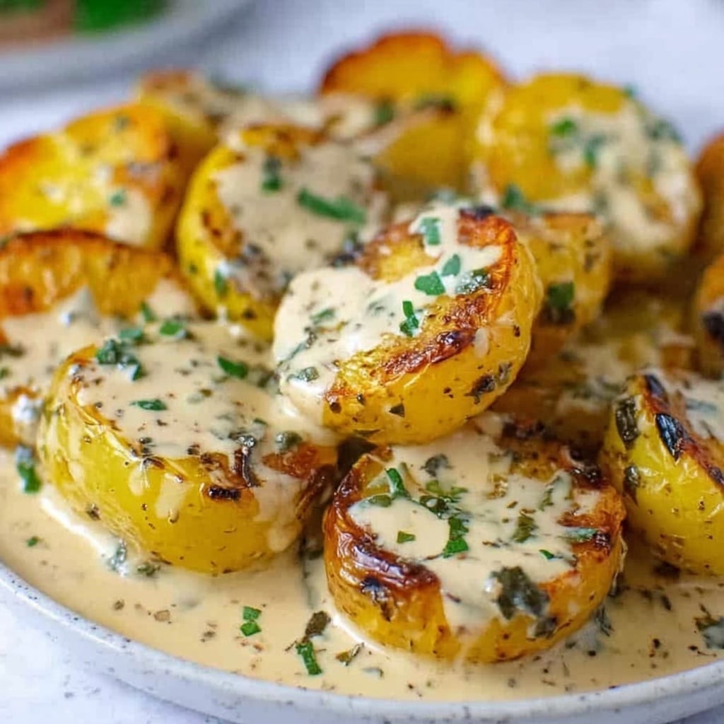 Creamy Garlic Sauce Potatoes Recipe - Recipe Image