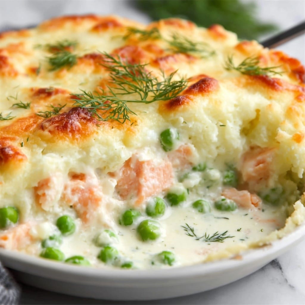Creamy Fish Pie with Cheddar and Fresh Dill Recipe - Recipe Image