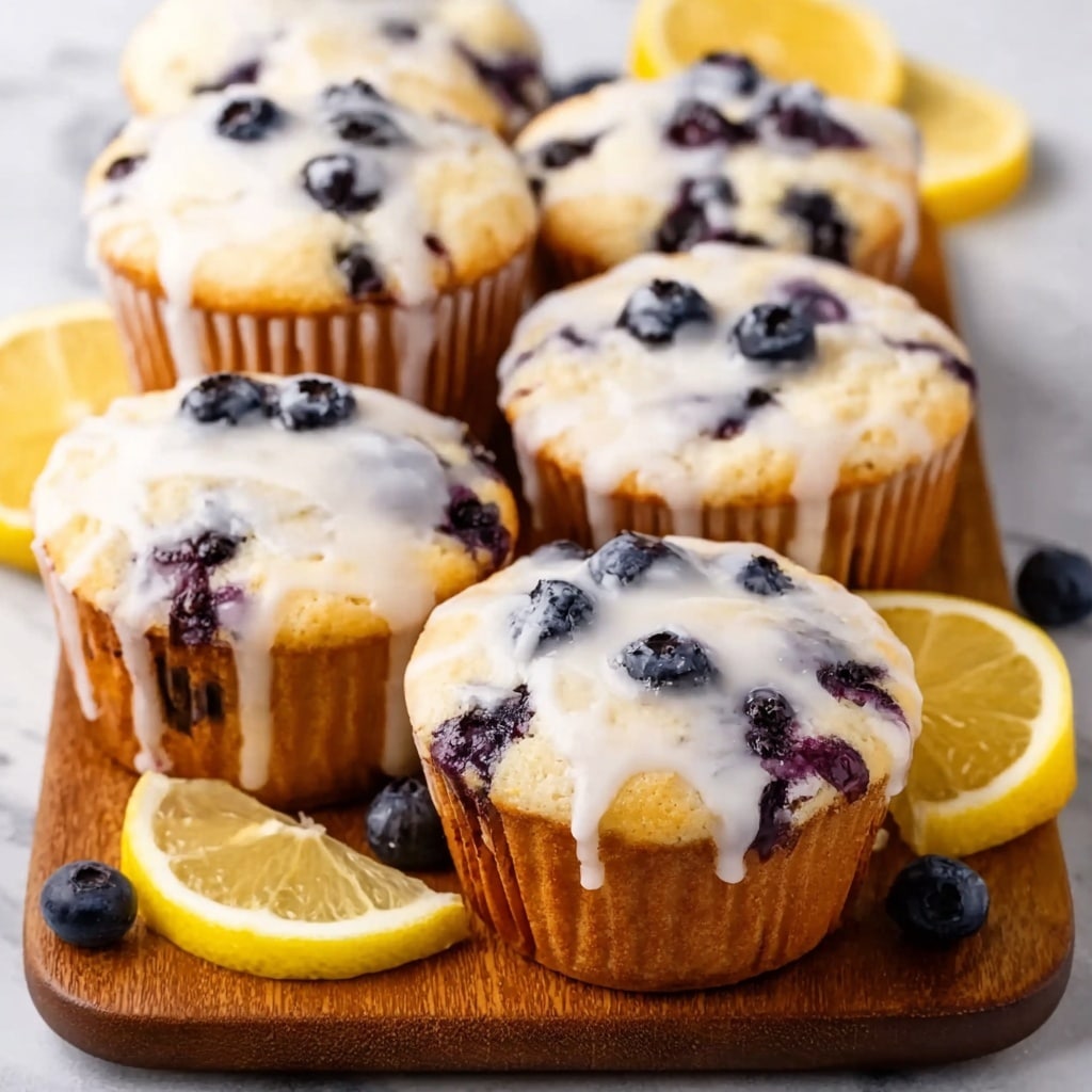 Blueberry Lemon Muffins with Tangy Lemon Glaze Recipe - Recipe Image