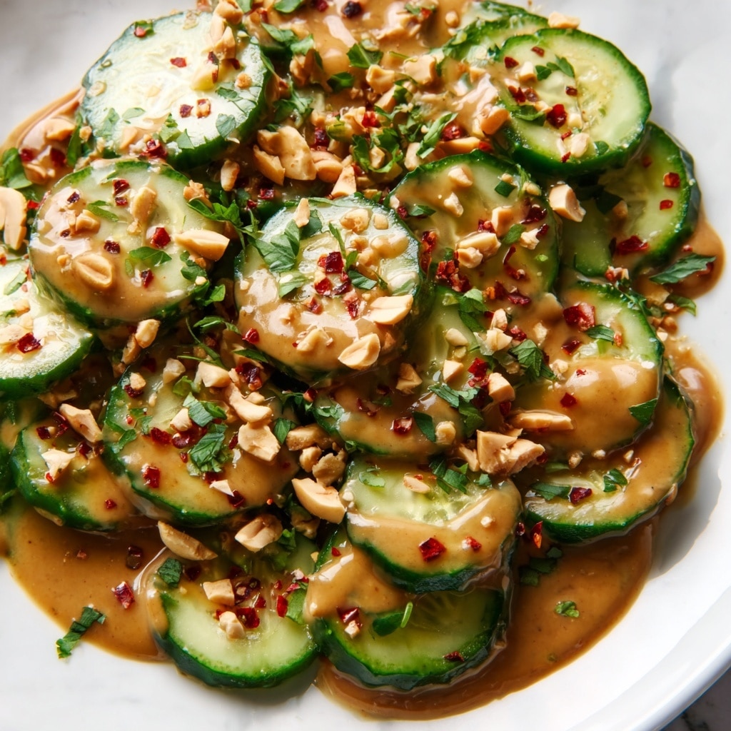 Cucumbers in Spicy Peanut Sauce Recipe - Recipe Image