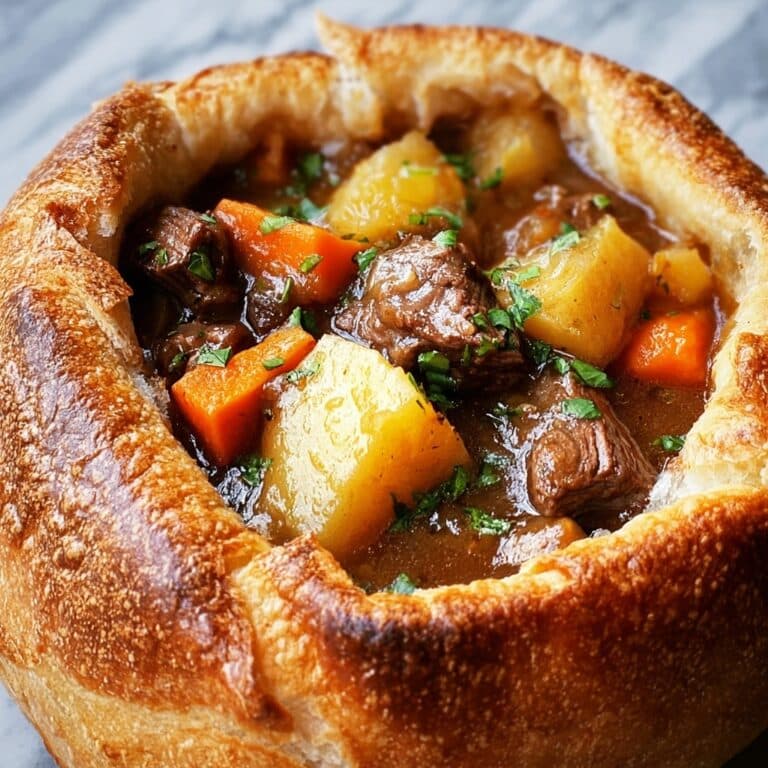 Beef Stew in a Sourdough Bread Bowl Recipe