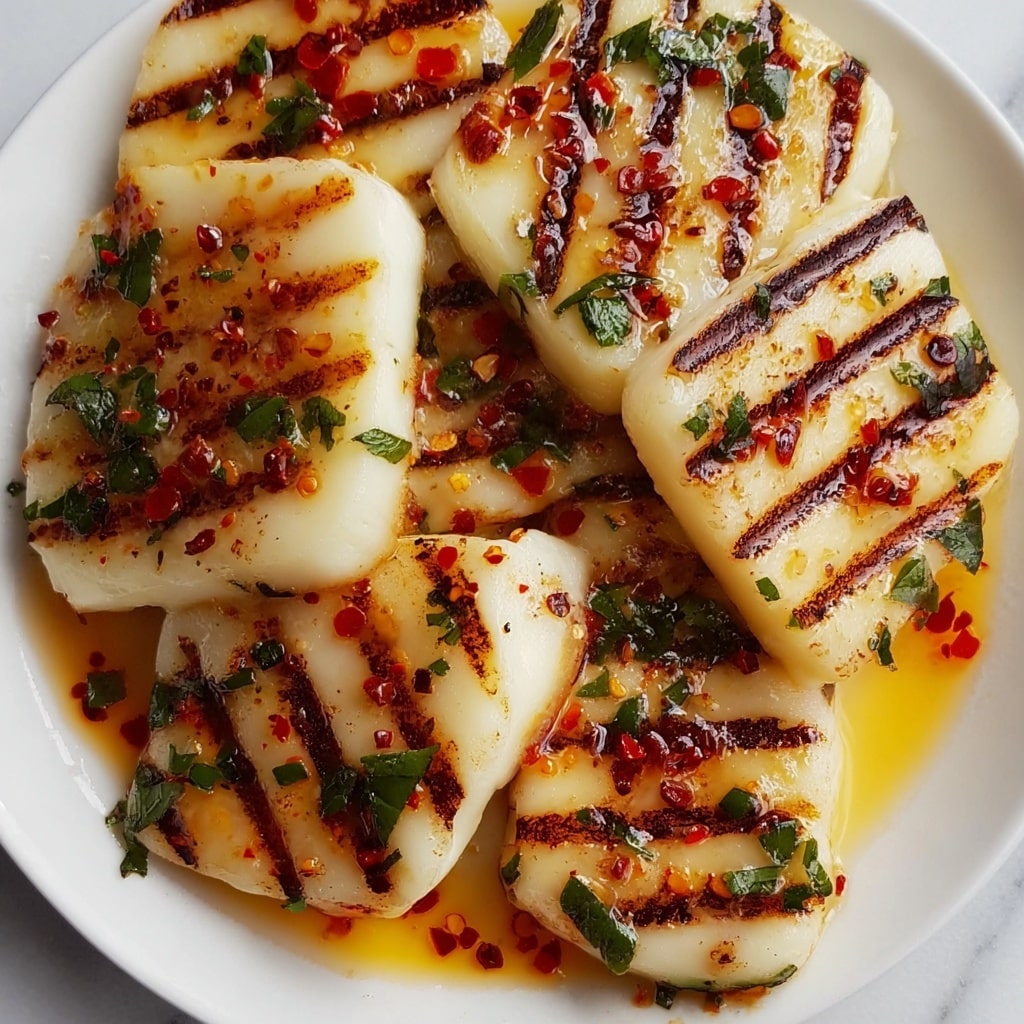 Grilled Halloumi with Honey Lime Chili Glaze Recipe - Recipe Image