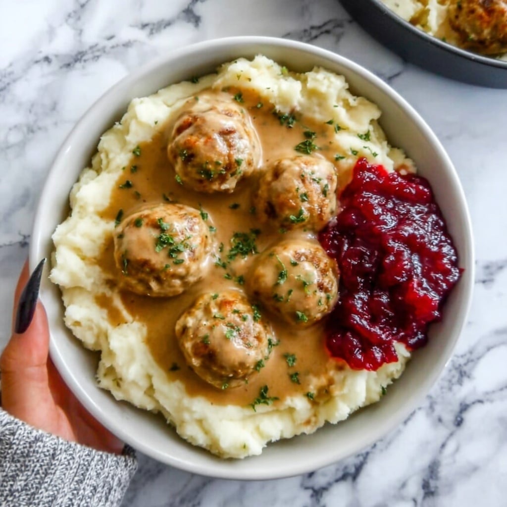 Chicken Swedish Meatballs in Creamy Gravy Recipe - Recipe Image