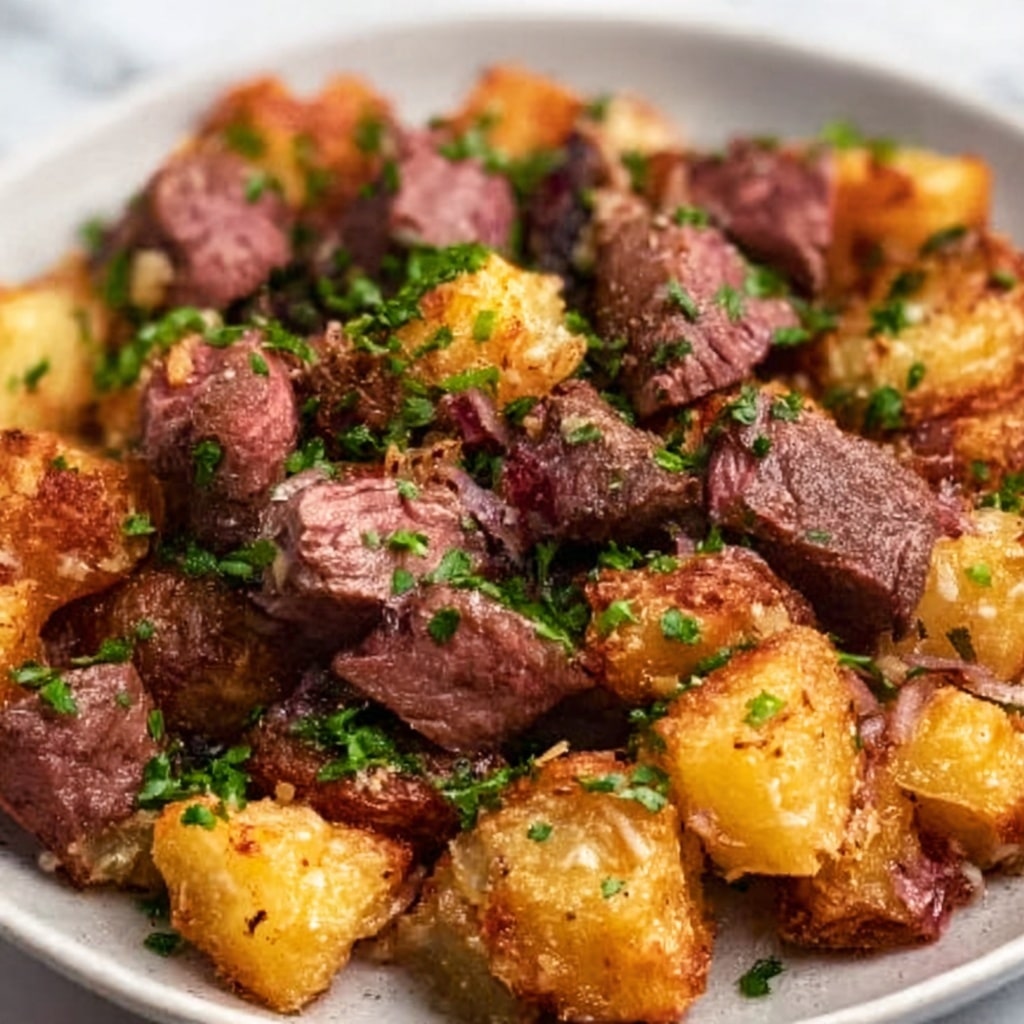 Garlic Butter Beef Bites and Potatoes Recipe - Recipe Image
