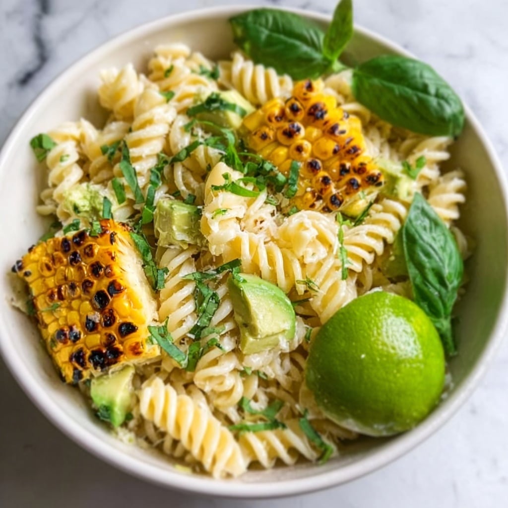 Creamy Street Corn Pasta Salad Recipe - Recipe Image