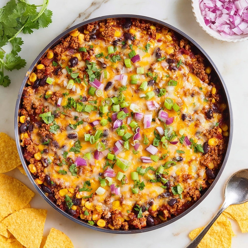 Cheesy Turkey Rice Taco Skillet Recipe - Recipe Image