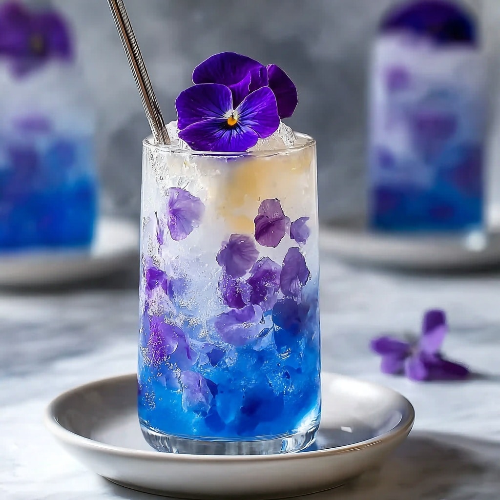 Iced Butterfly Pea Flower Tea Latte Recipe - Recipe Image