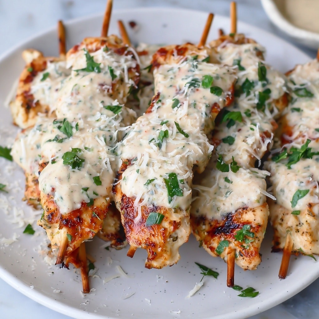Garlic Parmesan Chicken Skewers Recipe - Recipe Image