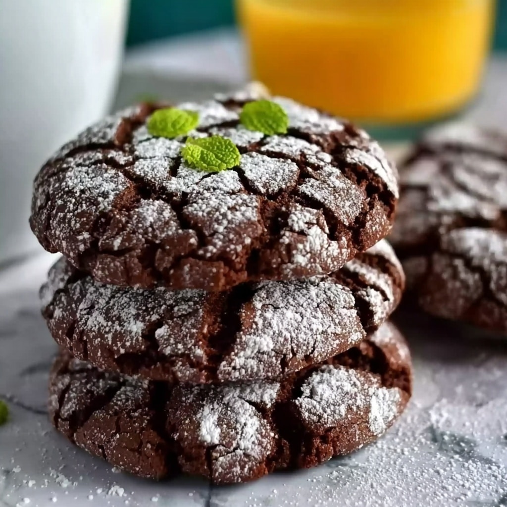 Chewy Chocolate Brownie Crinkle Cookies Recipe - Recipe Image