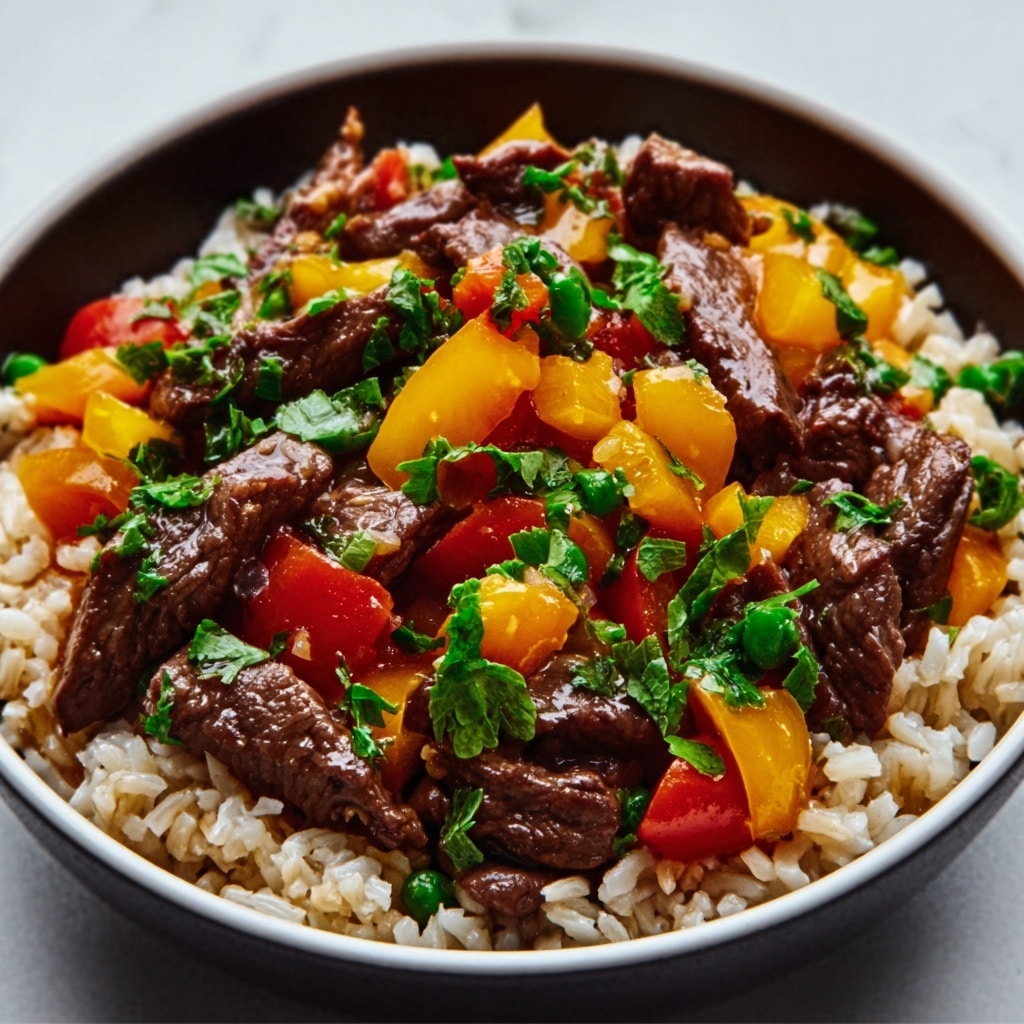 Beef and Pepper Rice Bowl Recipe - Recipe Image