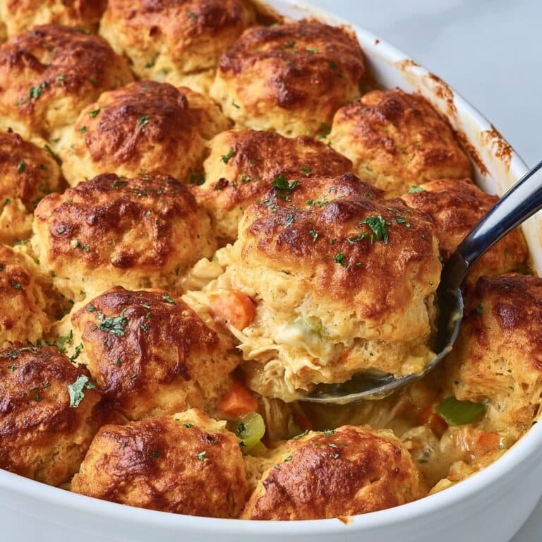 Buffalo Chicken Pot Pie with Cheddar Biscuit Topping Recipe