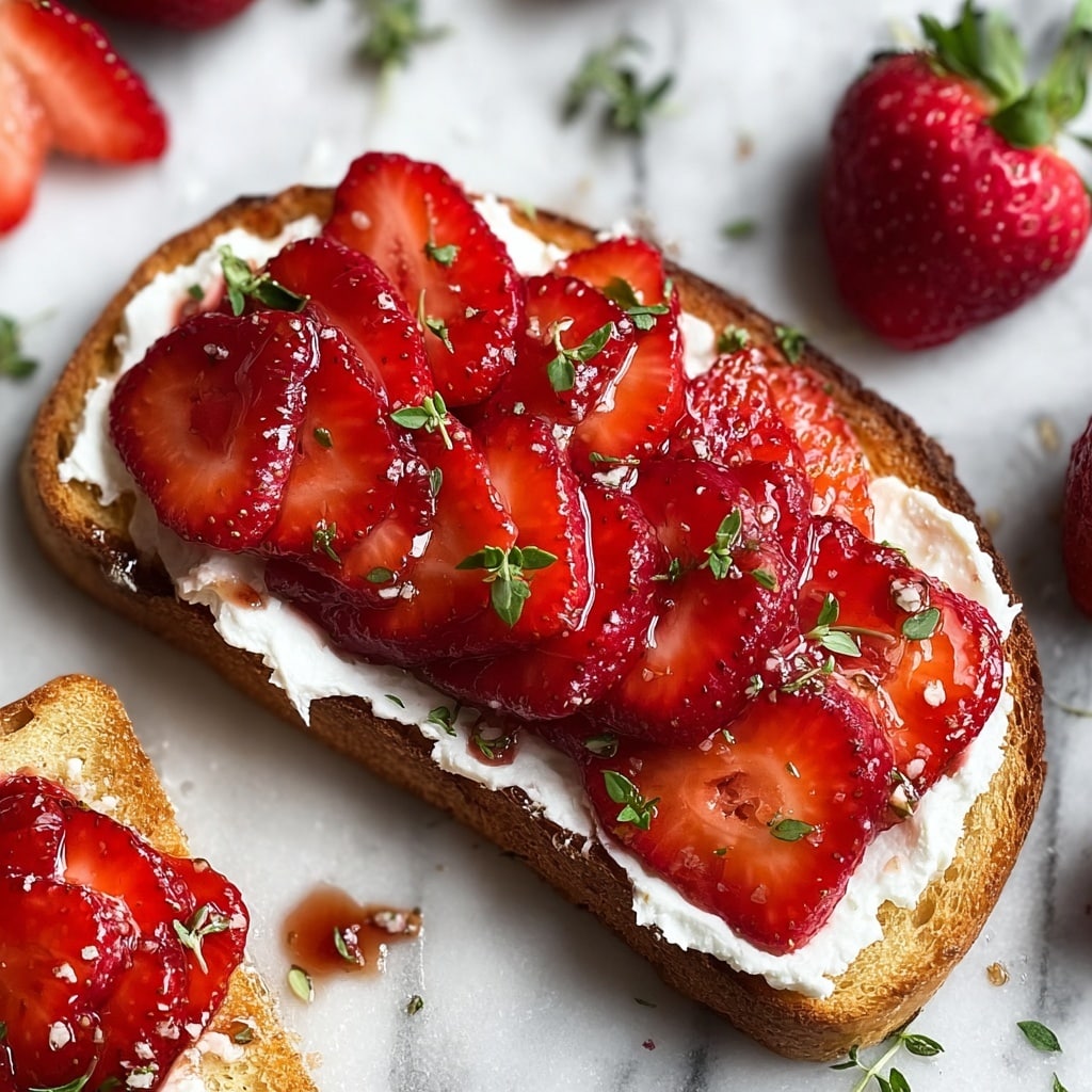 Roasted Strawberry Whipped Ricotta Toast Recipe - Recipe Image