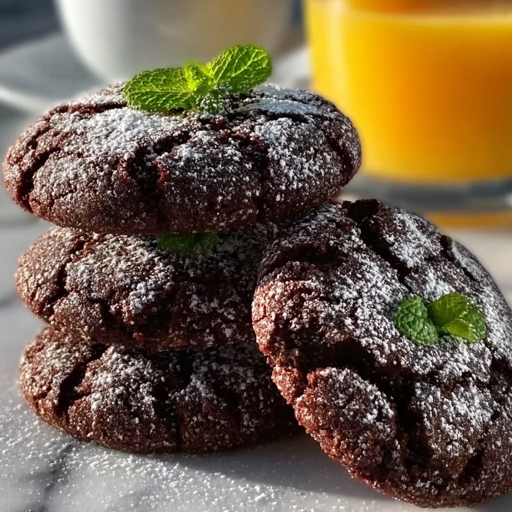 Chewy Chocolate Brownie Crinkle Cookies Recipe - Recipe Image