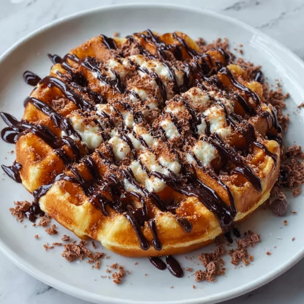 Crispy Homemade Funnel Cake with Chocolate Drizzle Recipe - Recipe Image