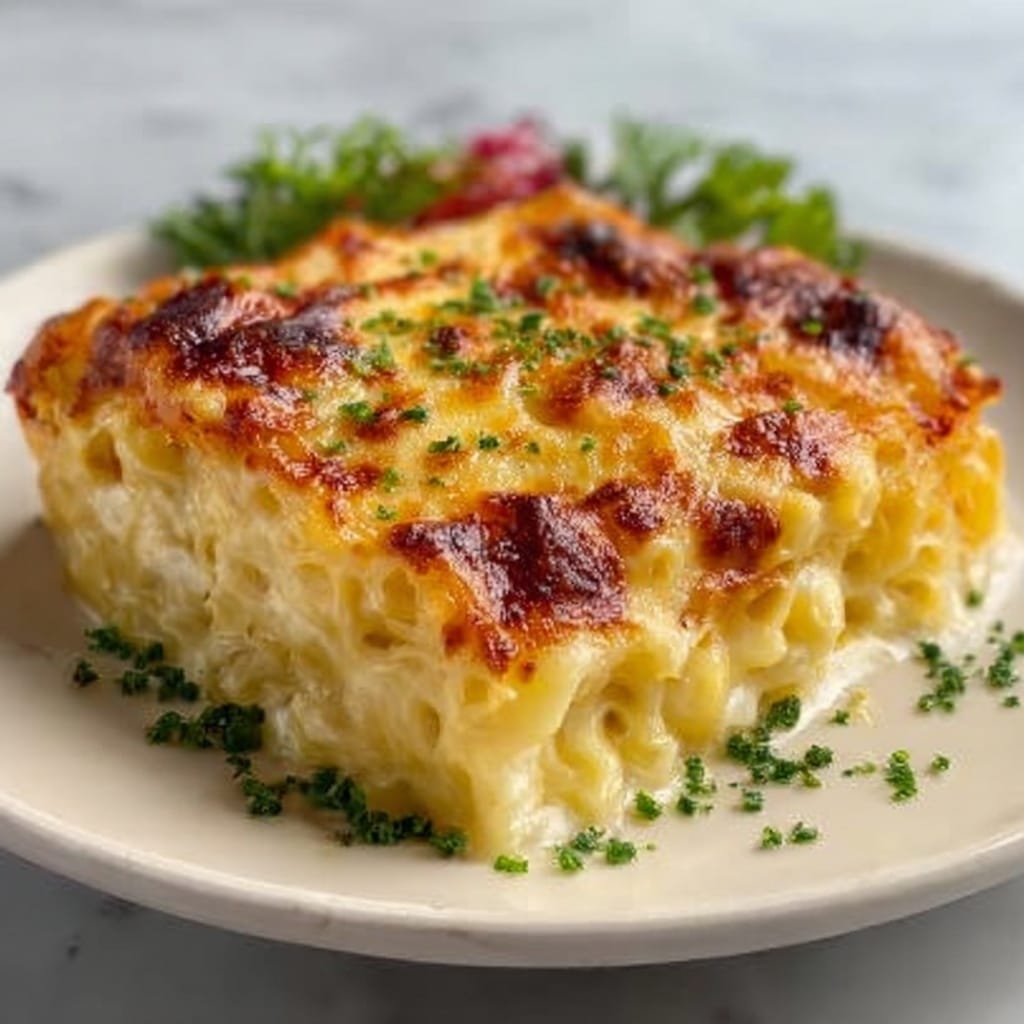 Cheesy Hashbrown Casserole with Crispy Cornflake Topping Recipe - Recipe Image