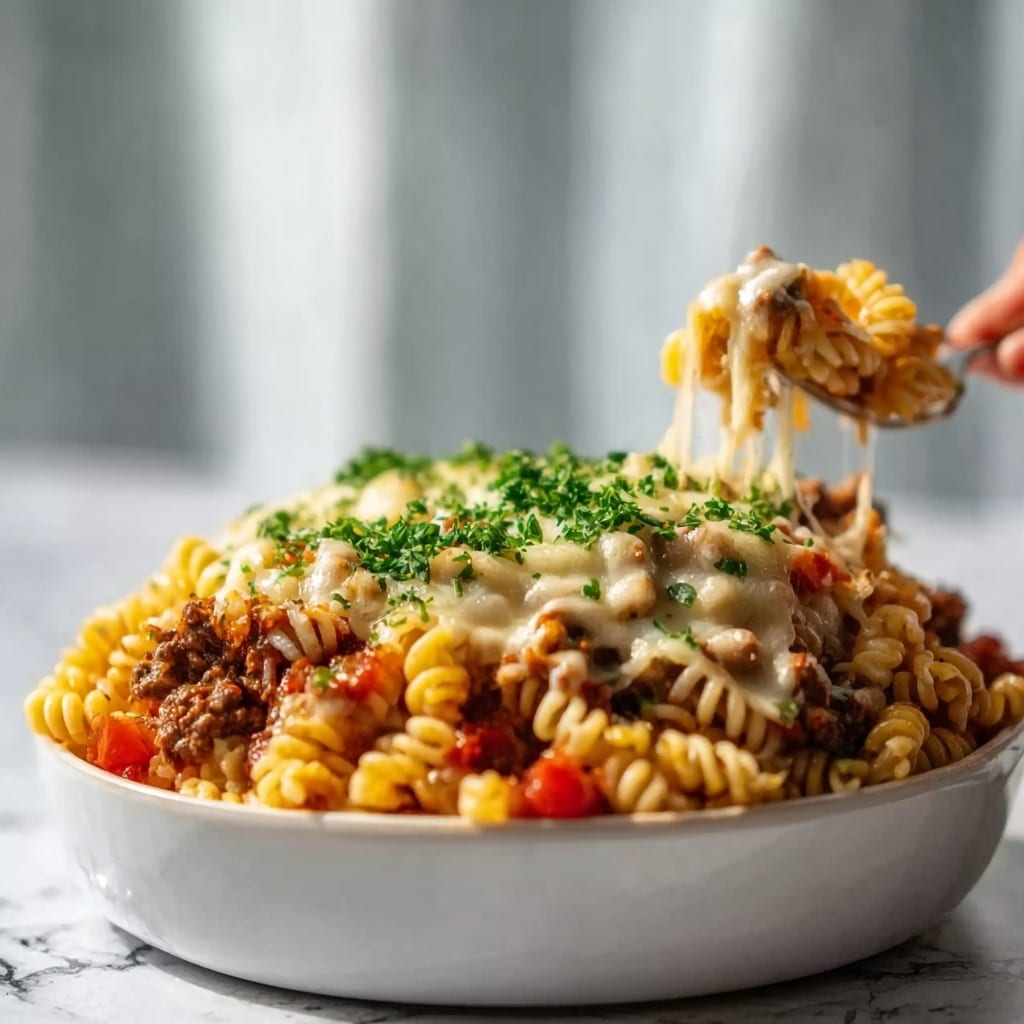 Easy Cheesy Baked Beef Goulash Casserole Recipe - Recipe Image