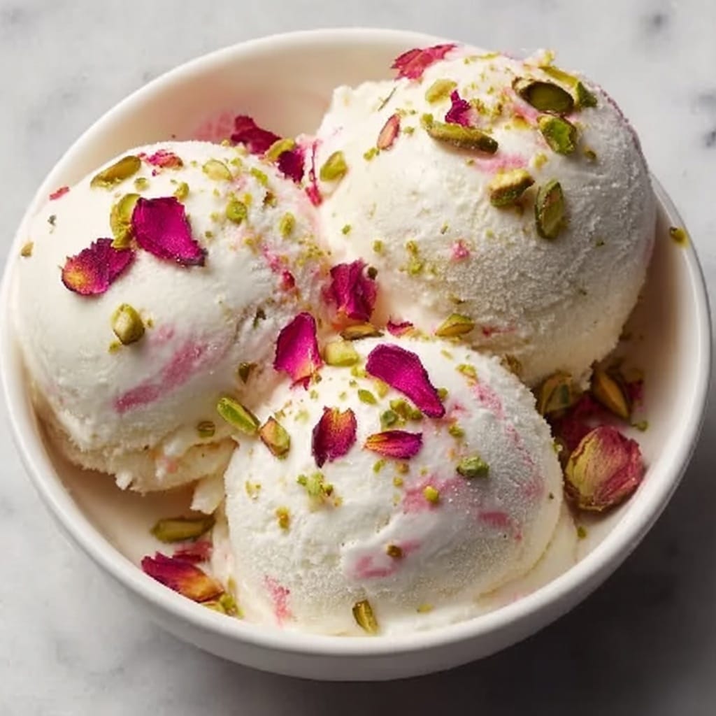 Rose Pistachio Ice Cream Recipe - Recipe Image
