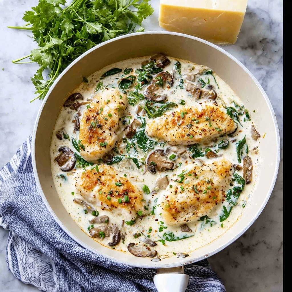 Creamy Spinach Mushroom Chicken Recipe