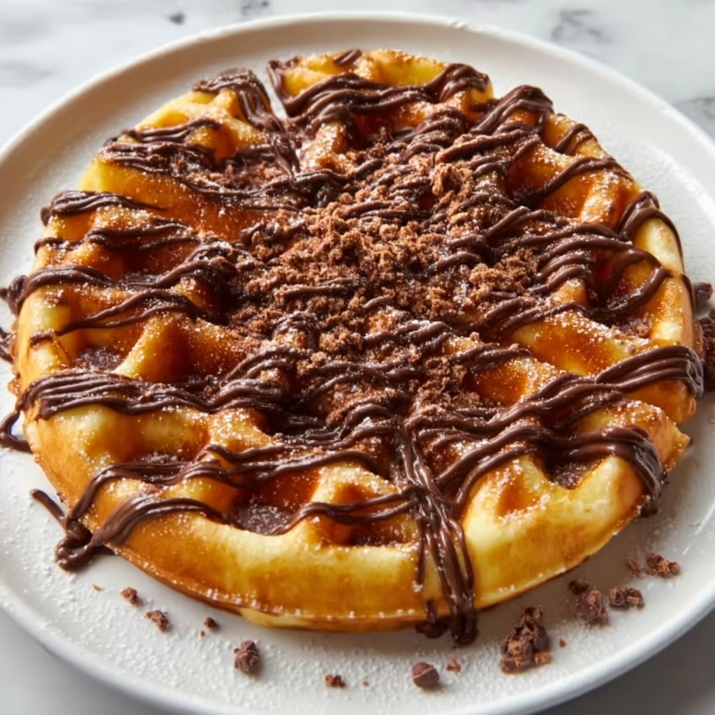 Crispy Homemade Funnel Cake with Chocolate Drizzle Recipe - Recipe Image