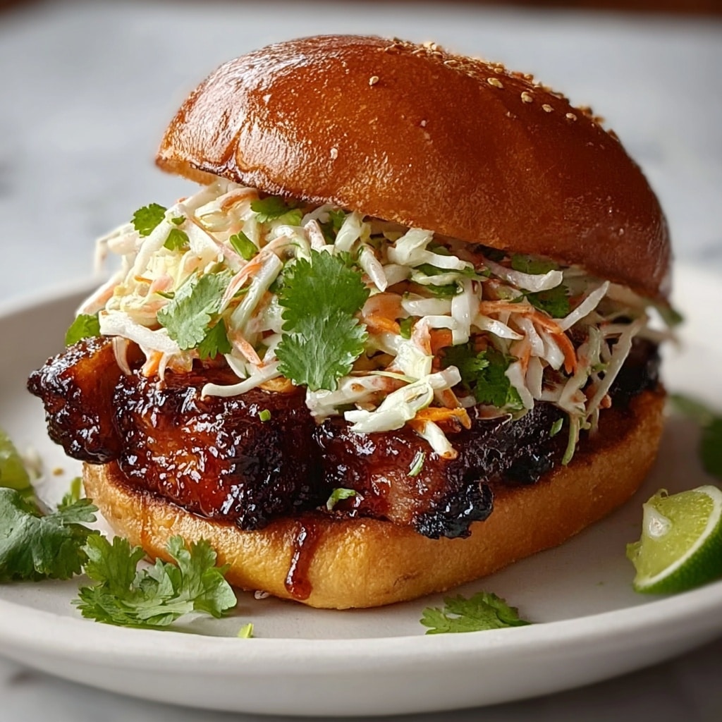Spicy Korean BBQ Chicken Sandwich with Crispy Slaw Recipe - Recipe Image