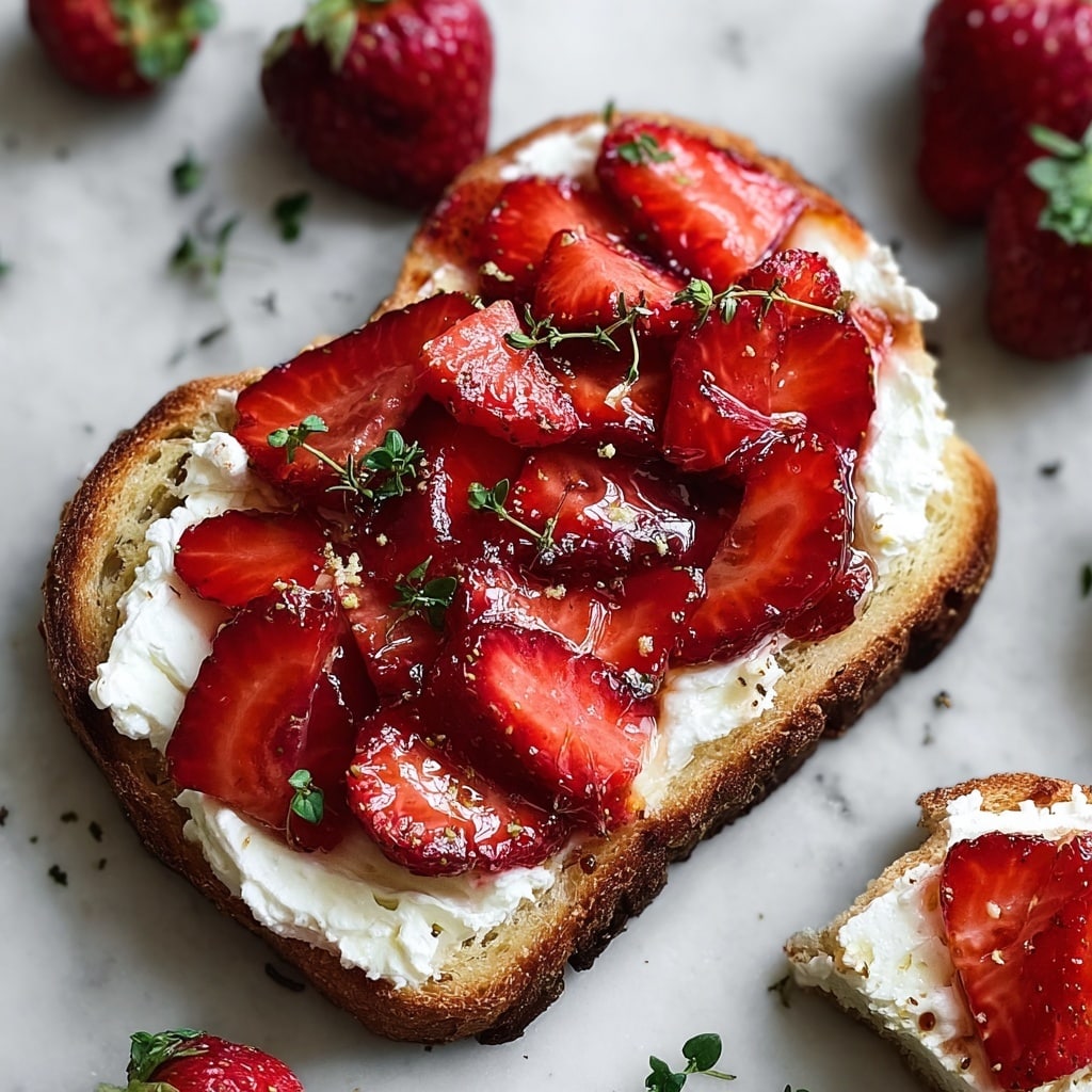 Roasted Strawberry Whipped Ricotta Toast Recipe - Recipe Image