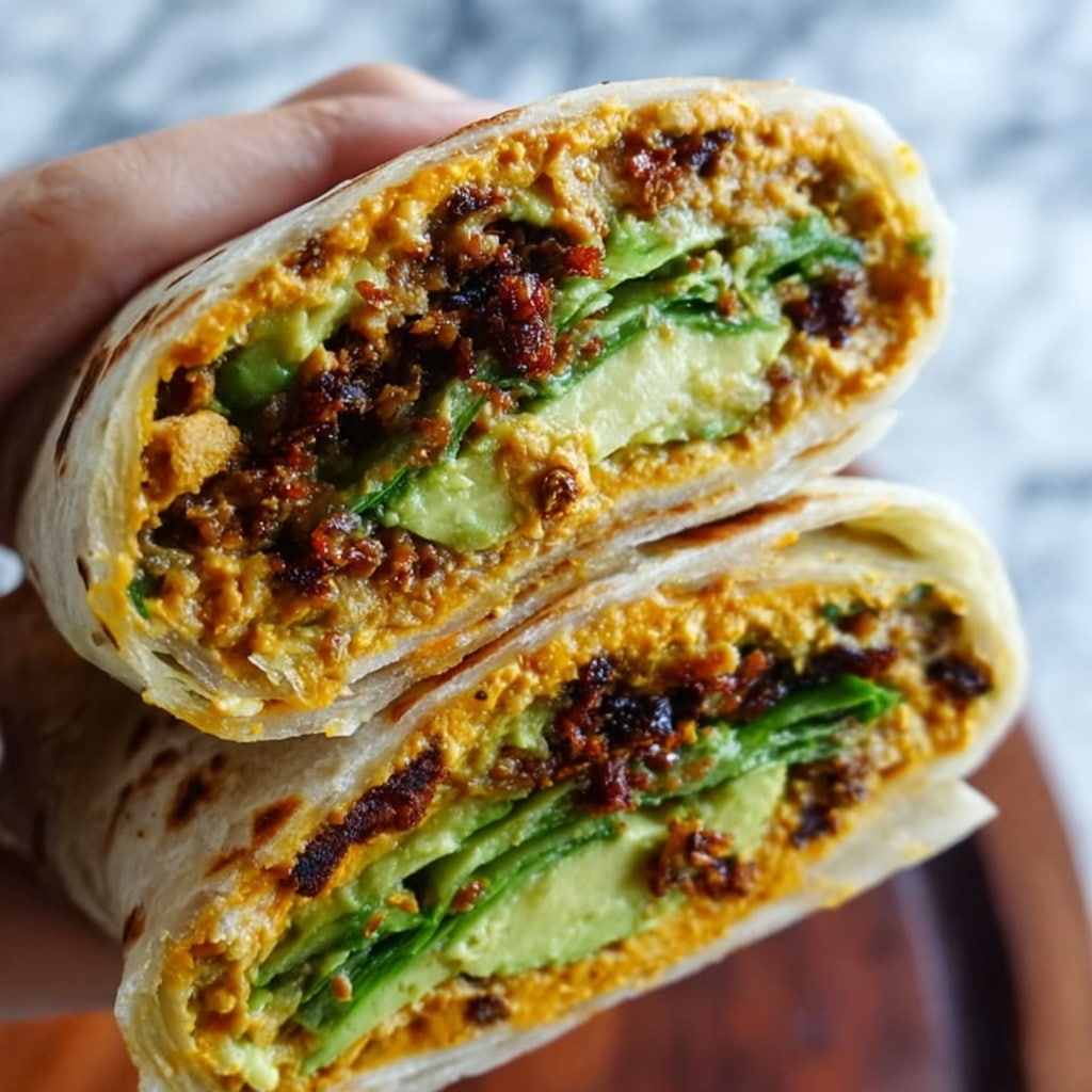 Scallion Pancake with Egg and Spinach Wrap Recipe - Recipe Image