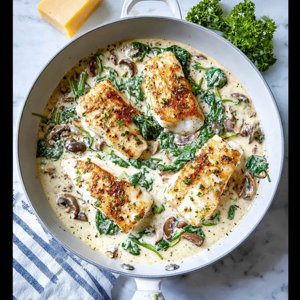 Creamy Spinach Mushroom Chicken Recipe - Recipe Image