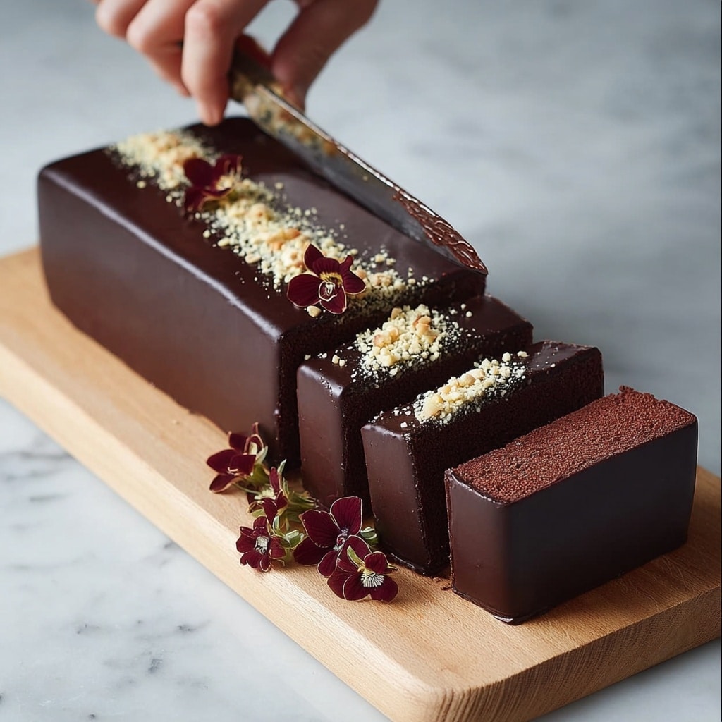 Chocolate Terrine Cake: Decadent Chocolate Cake with Rich Chocolate Terrine and Ganache Recipe - Recipe Image