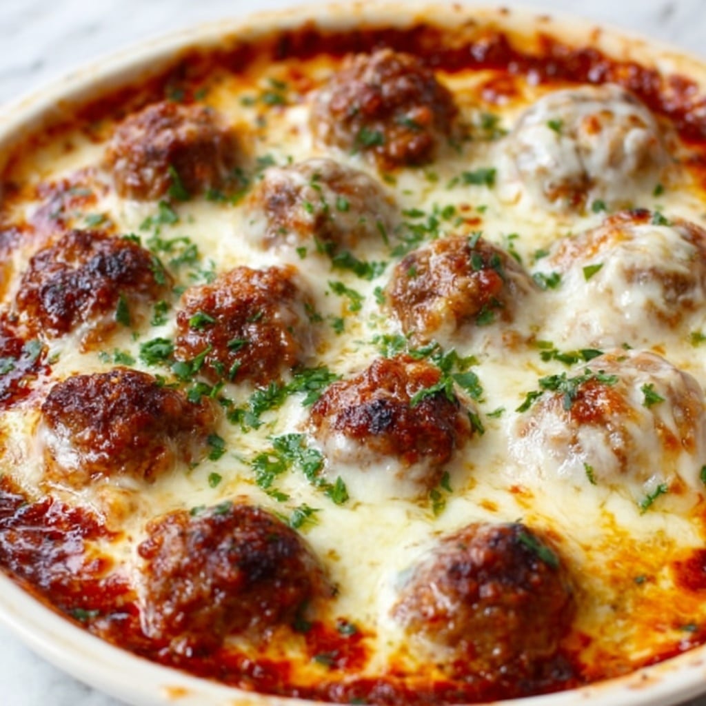 Meatball Casserole with Mashed Potatoes and Mozzarella Recipe