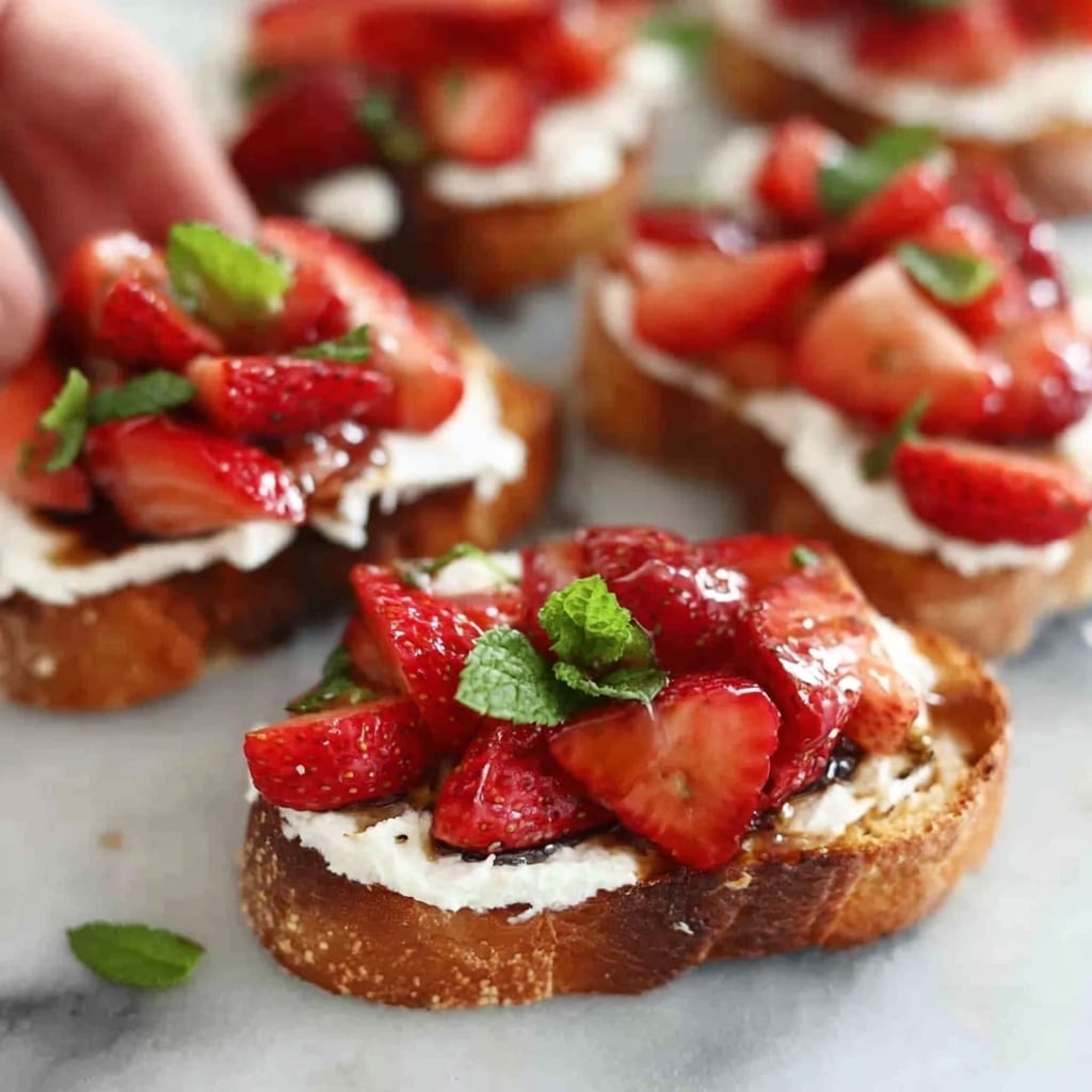 Balsamic Strawberries Crostini Recipe - Recipe Image
