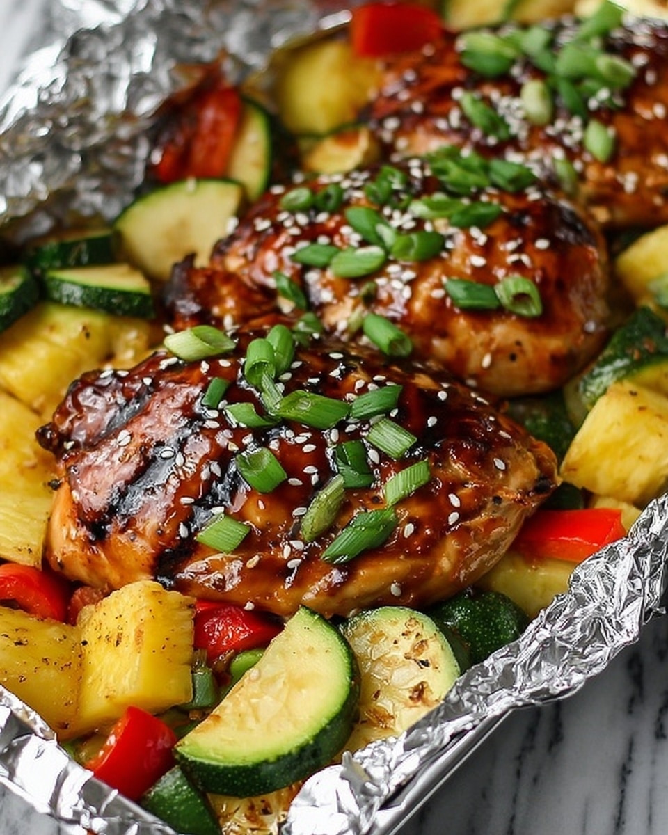 Teriyaki Chicken and Pineapple Foil Packets Recipe - Recipe Image