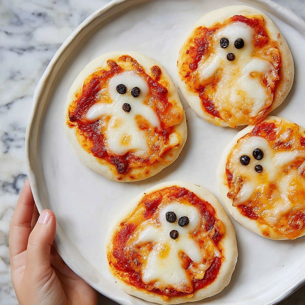 Mini Ghost Pizzas: Spooky Halloween Party Food Recipe - Recipe Image