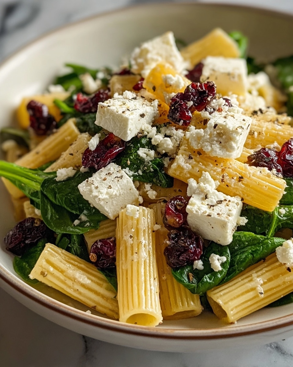 Feta & Cranberry Rigatoni Salad with Lemon Vinaigrette Recipe - Recipe Image