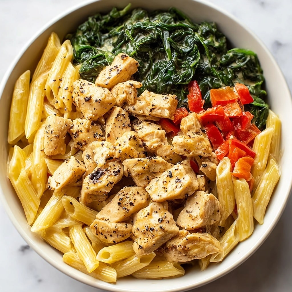 Creamy Chicken and Spinach Pasta Recipe - Recipe Image