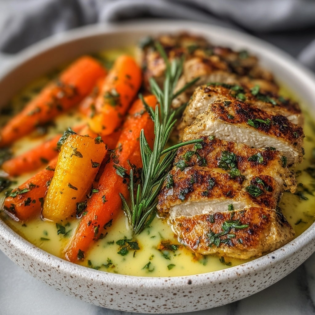Garlic Herb Chicken with Caramelized Honey Butter Carrots Recipe - Recipe Image