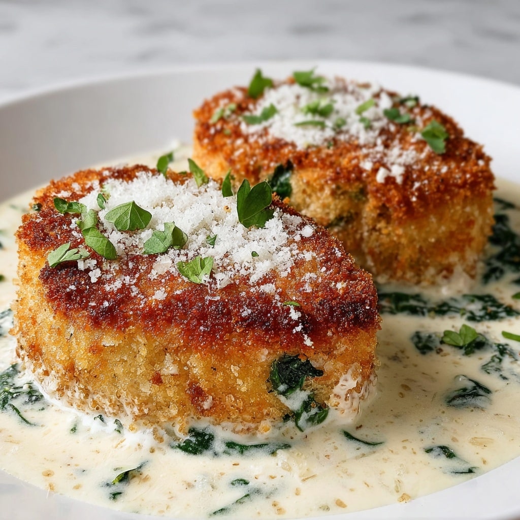 Parmesan Crusted Chicken with Creamy Garlic Sauce Recipe - Recipe Image