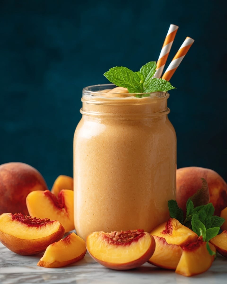 Peach Milkshake Recipe - Recipe Image