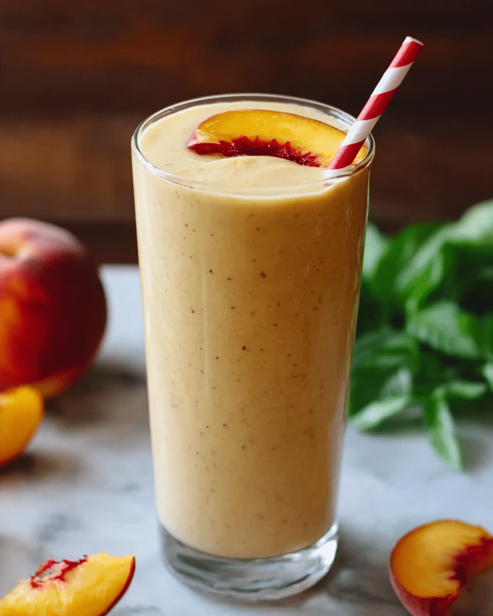 Vegan Peach Smoothie Recipe - Recipe Image