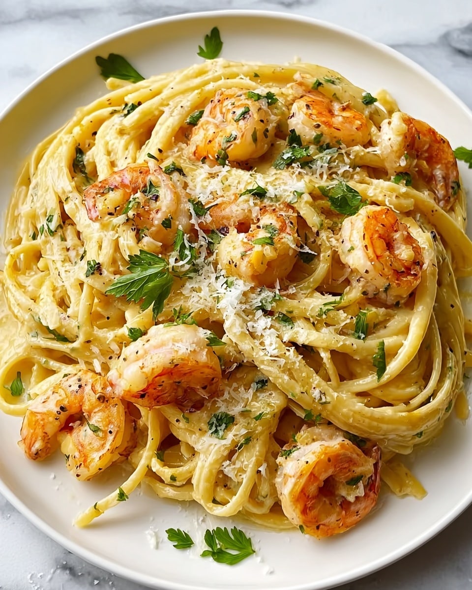Creamy Garlic Shrimp Pasta Recipe - Recipe Image