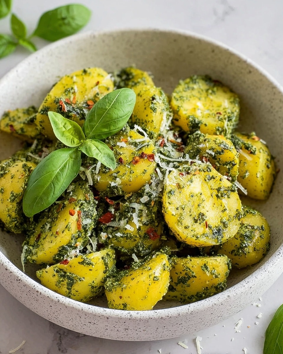 Garden Basil Pesto Potato Salad Recipe - Recipe Image