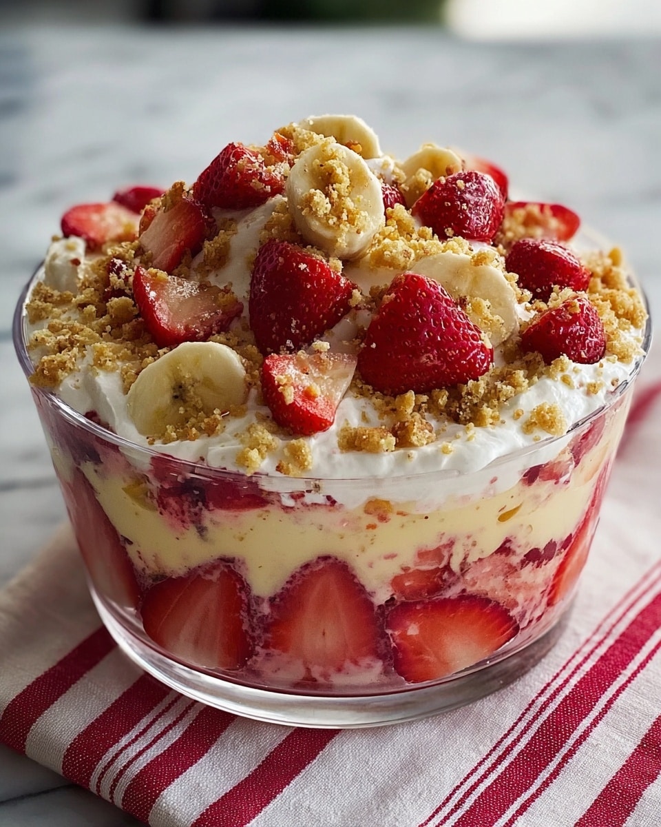 Strawberry Crunch Banana Pudding Recipe - Recipe Image