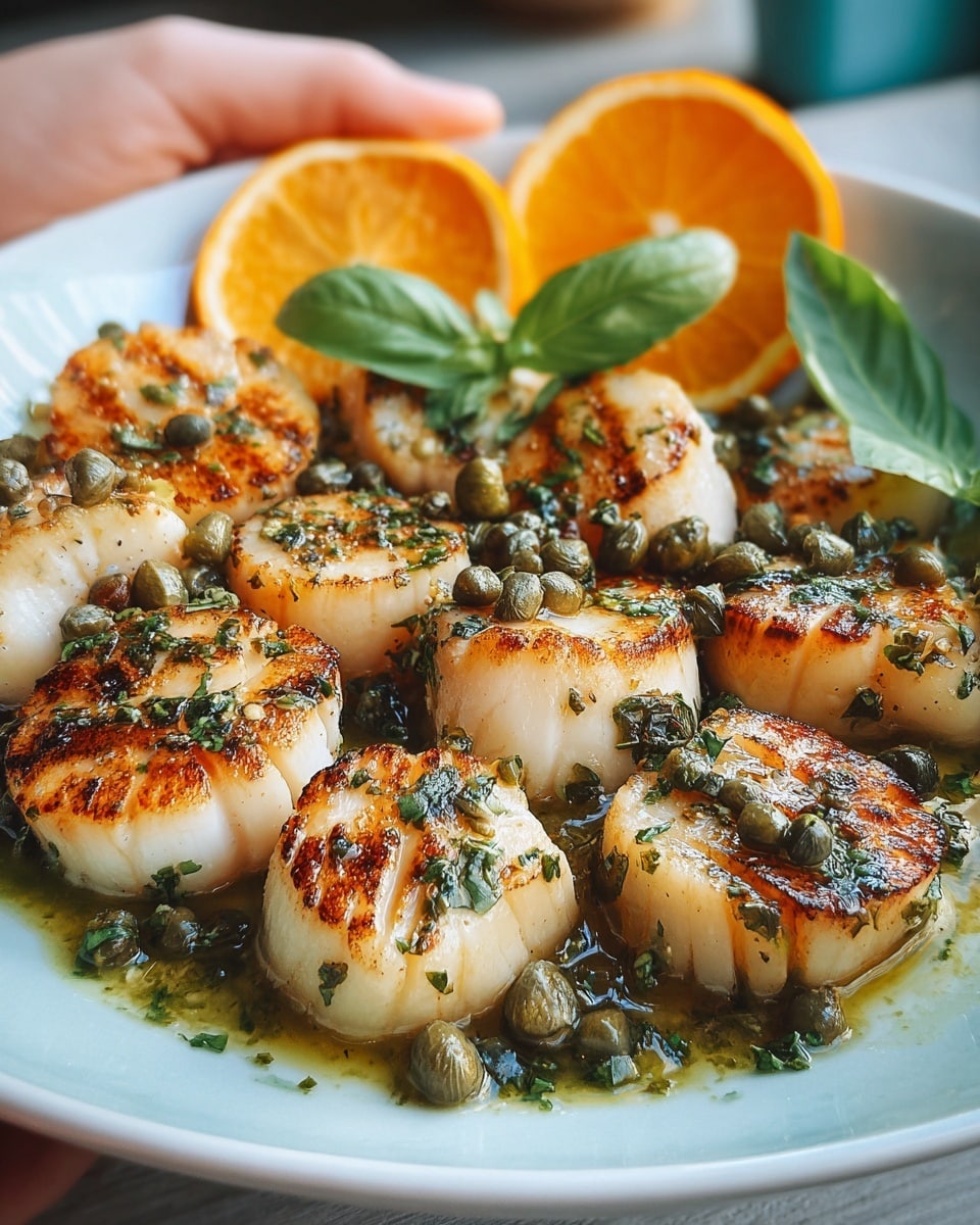 Scallops with Orange, Basil, and Caper Dressing Recipe - Recipe Image