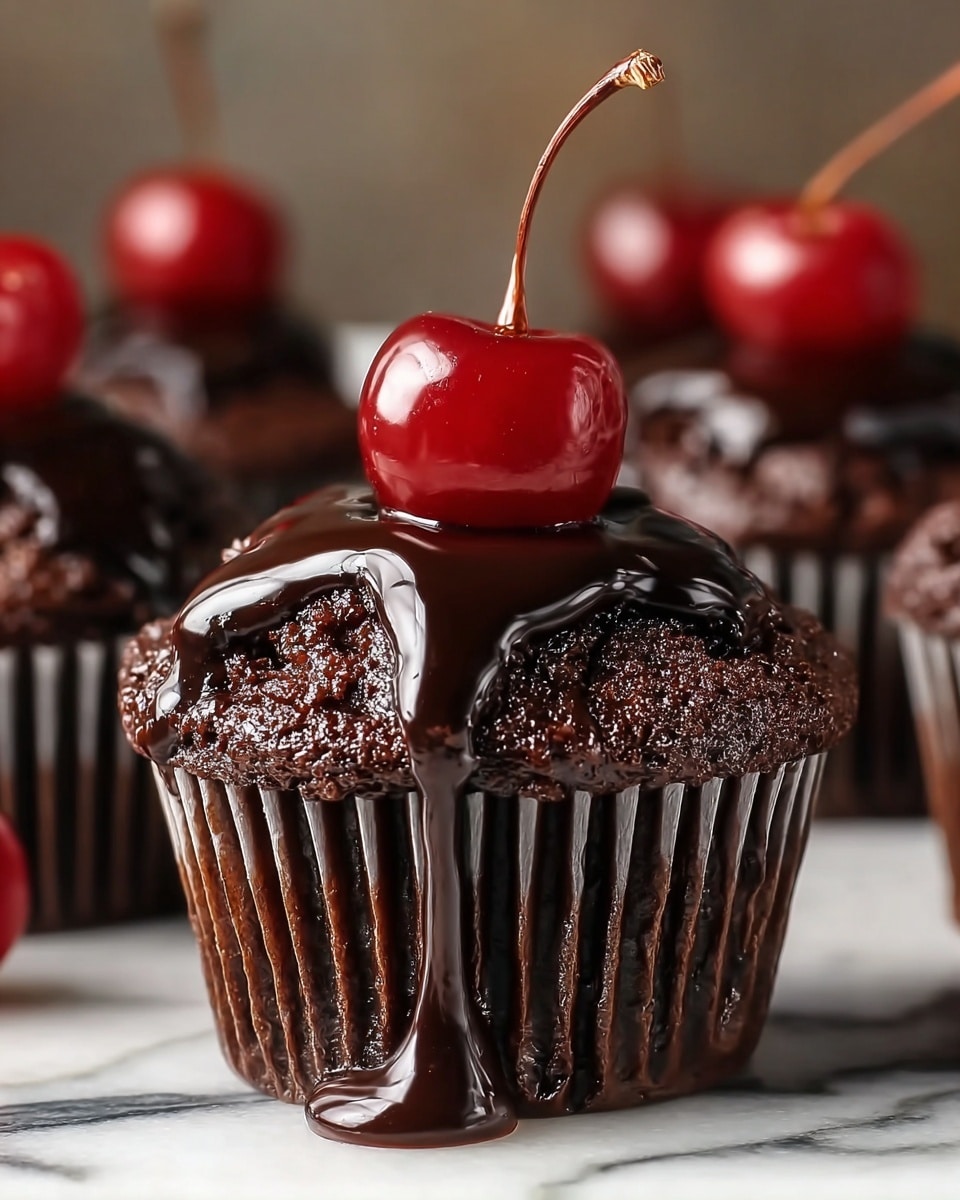 Gooey Chocolate Cherry Muffins Recipe - Recipe Image