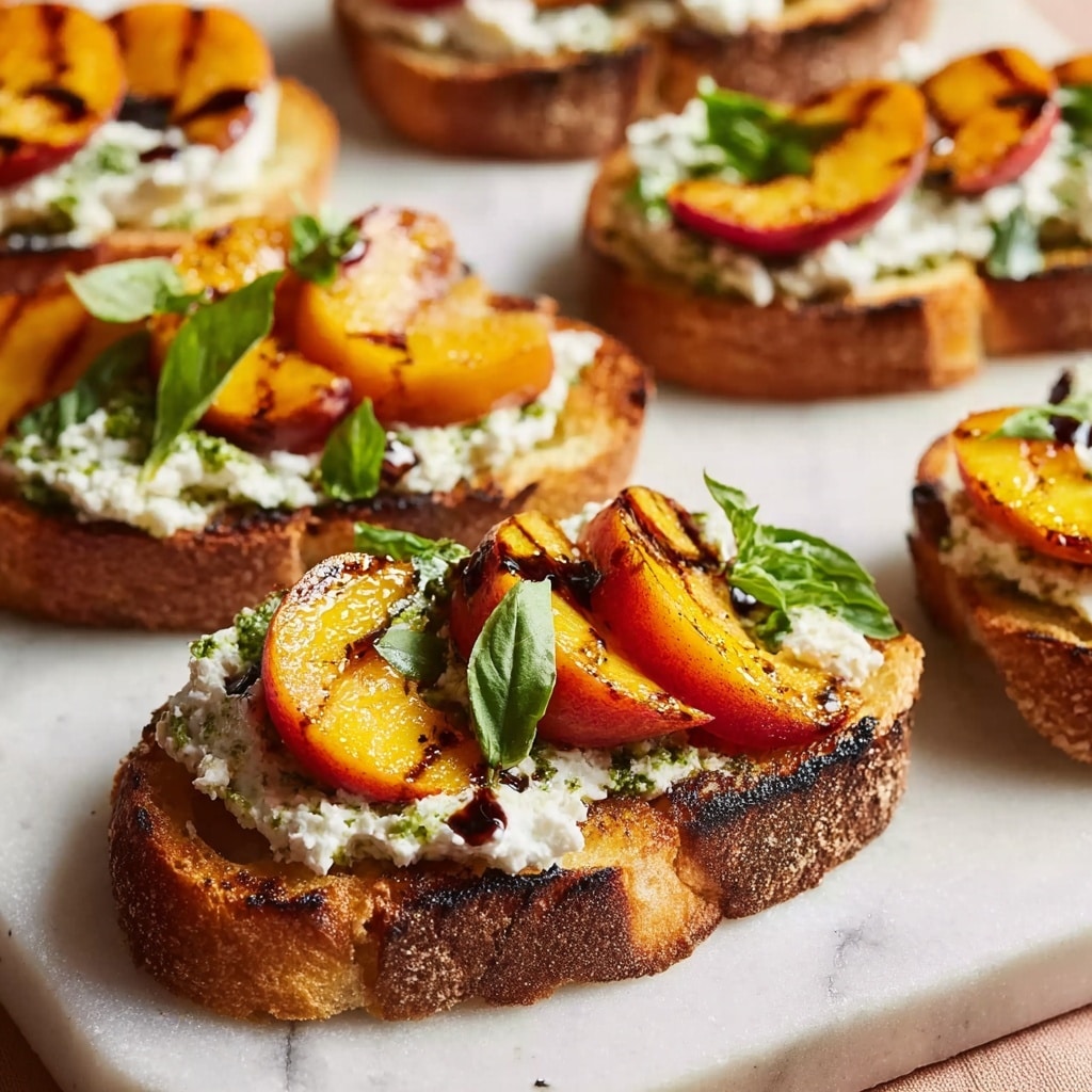 Best Peach Bruschetta With Whipped Ricotta Recipe - Recipe Image