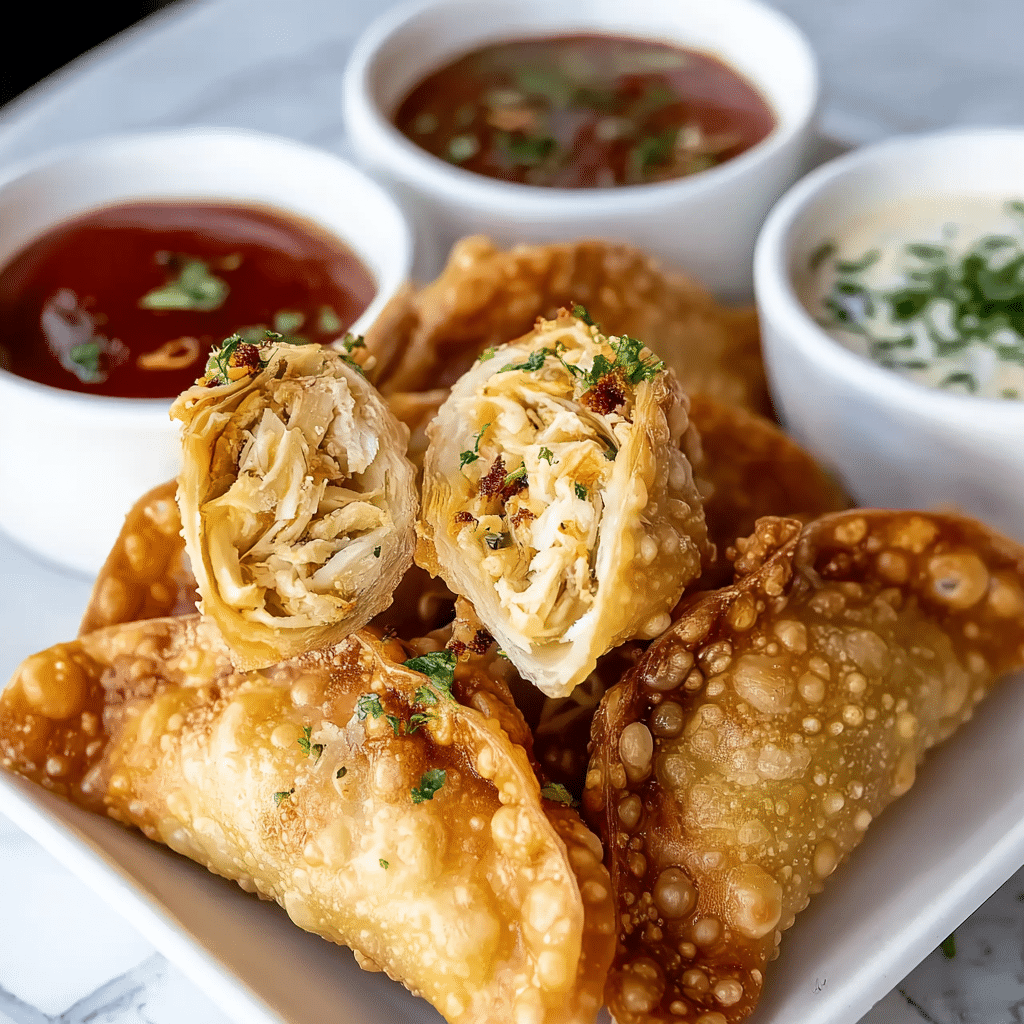 Crab Cake Egg Rolls with Spicy Lemon Dipping Sauce Recipe - Recipe Image