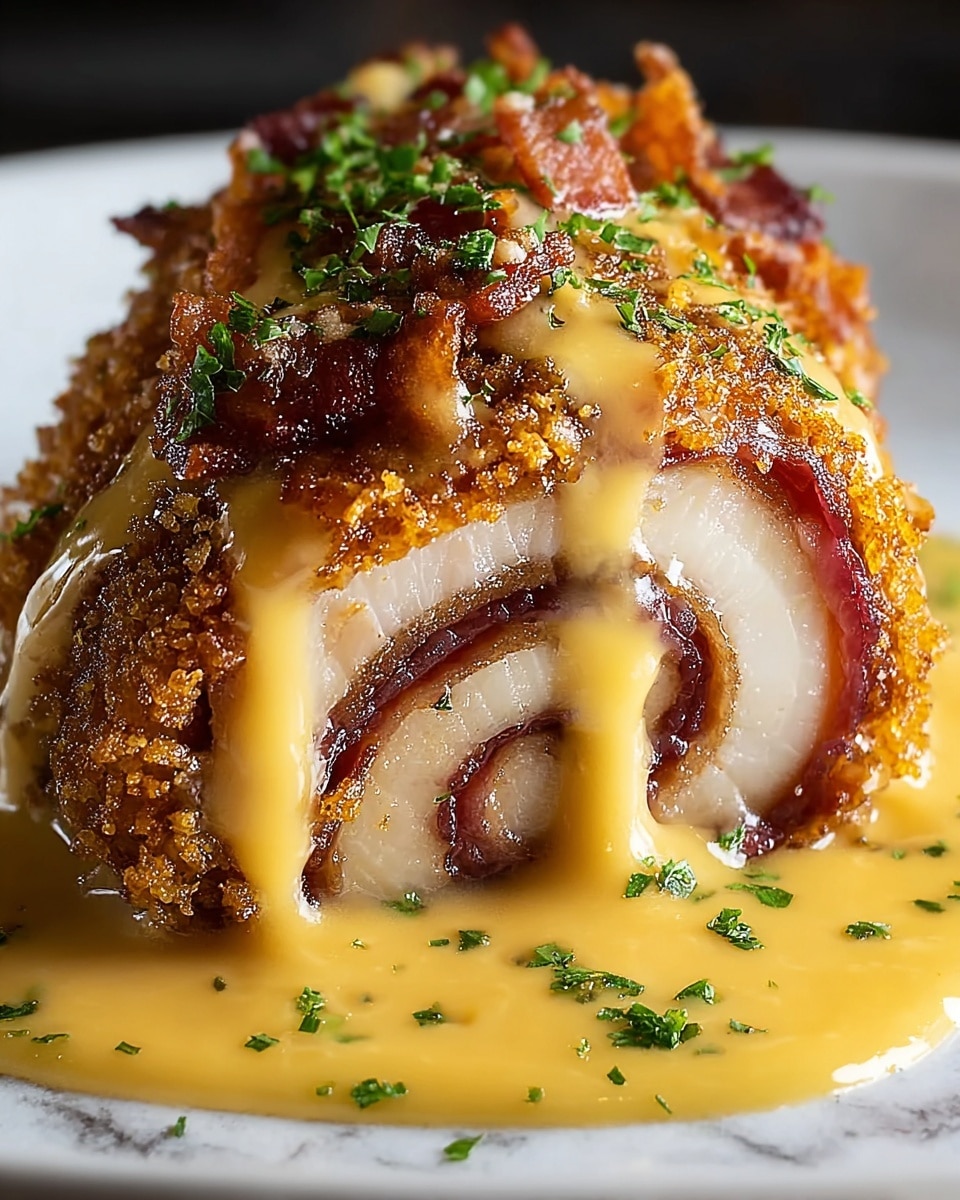 Crispy and Creamy Chicken Cordon Bleu with Dijon Sauce Recipe - Recipe Image