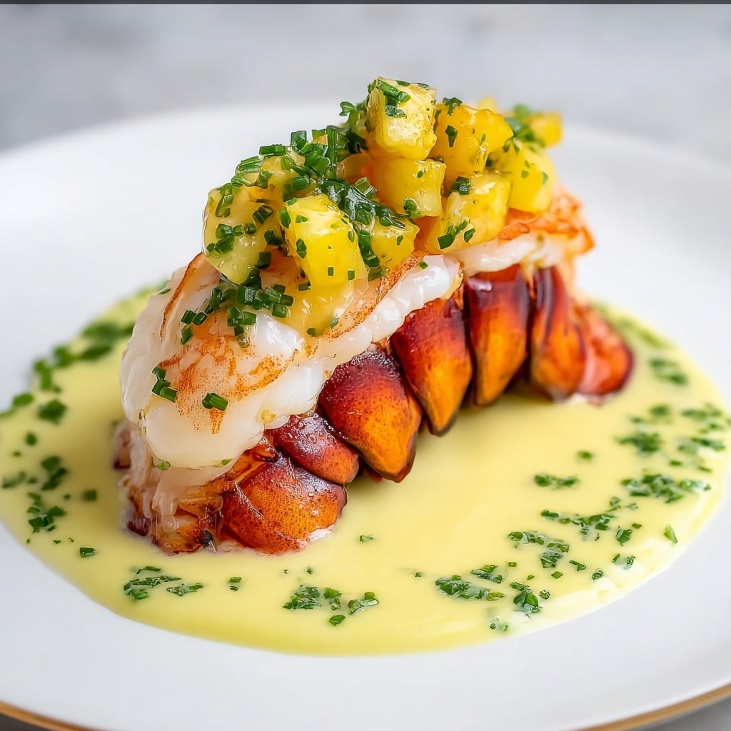 Butter-Poached Lobster Tail with Egg Emulsion Recipe - Recipe Image