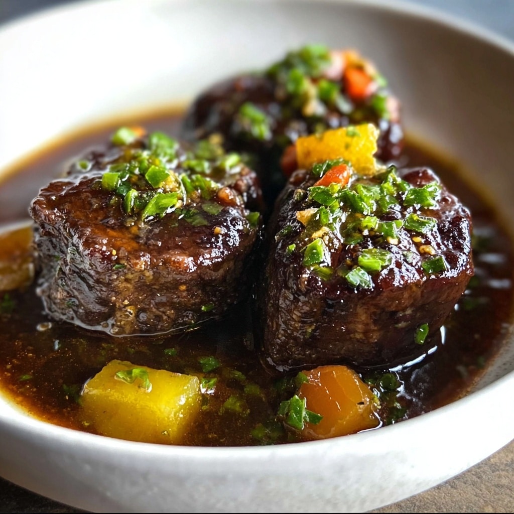 Slow-Cooked Oxtail in Bone Broth Reduction Recipe - Recipe Image