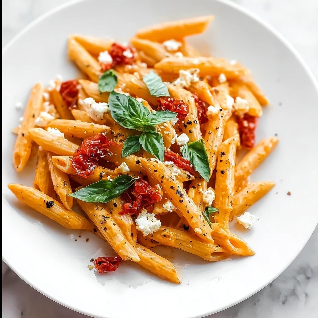 Roasted Red Pepper & Goat Cheese Penne Recipe - Recipe Image